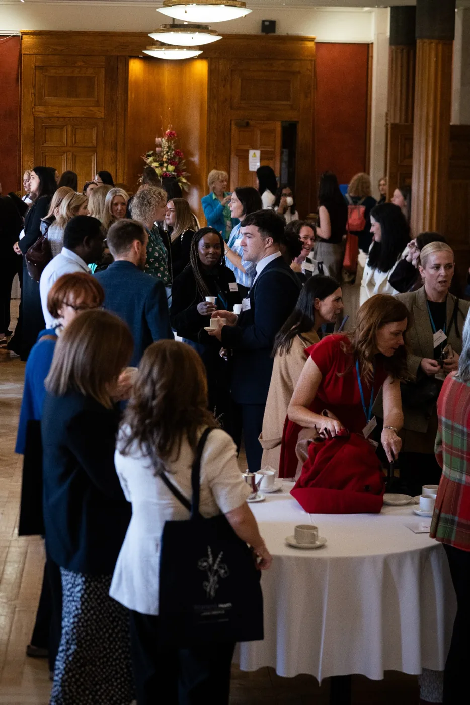 Delegates networking in the Long Gallery
