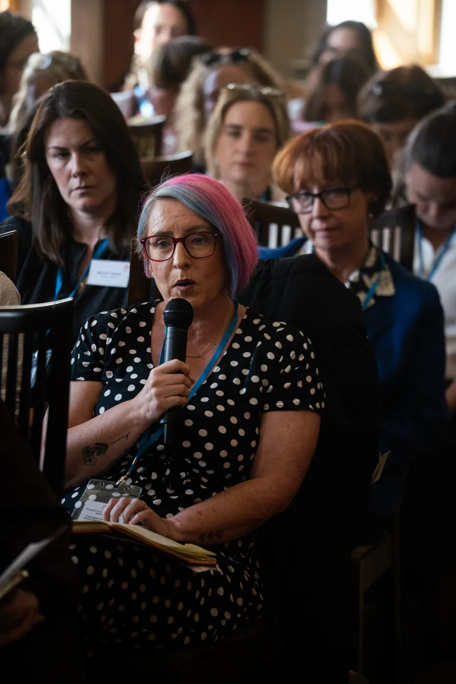 Audience member speaking during questions