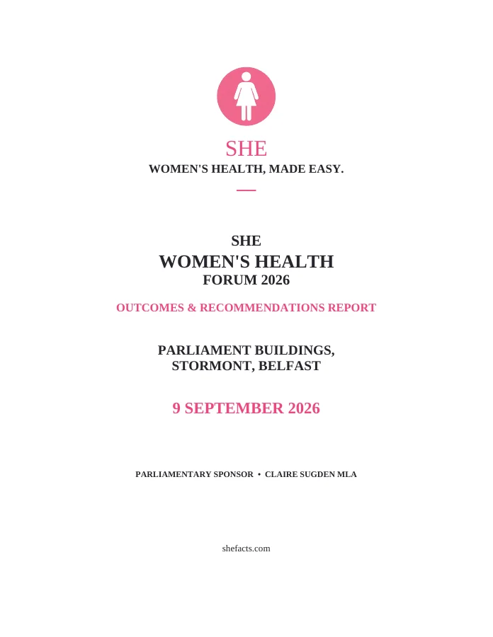 Cover of the SHE Women’s Health Forum 2026 report